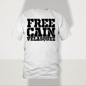 Unisex Free Cain Velasquez White And Black Crew Neck T-Shirts